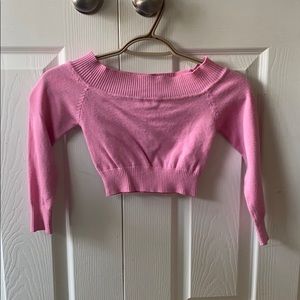 Pink half sleeve crop